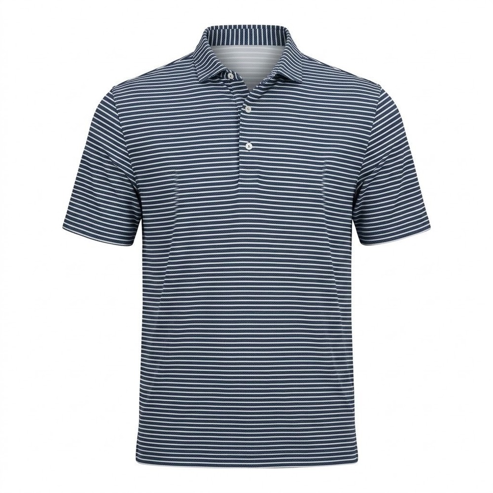 Turtleson‎ Men's XL Blue Striped Polo Shirt Short Sleeve Casual Club Logo - CJ